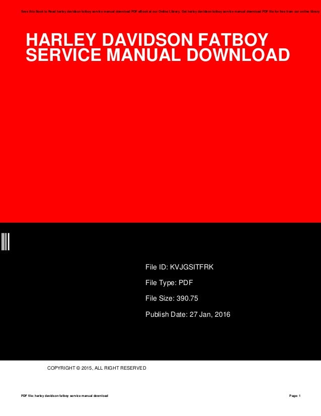 Harley davidsonfatboyservicemanualdownload