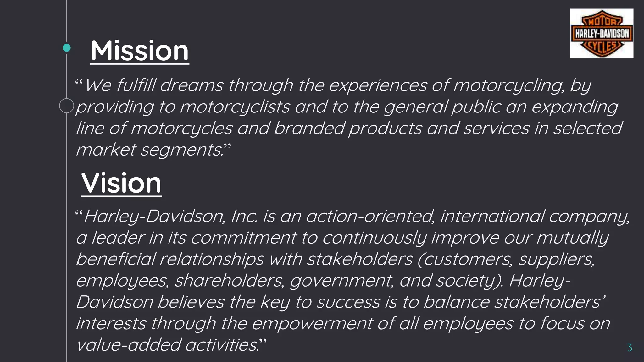 Harley Davidson Motorcycle Company | PPTX