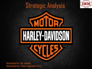 Strategic AnalysisStrategic Analysis
Submitted to: Mr. Balraj
Submitted by: Rohit Agarwal (127)
 