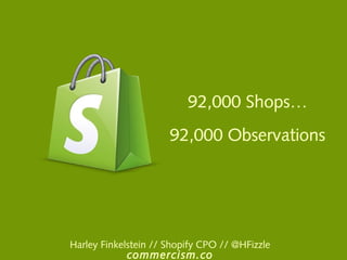 92,000 Shops…
92,000 Observations
Harley Finkelstein // Shopify CPO // @HFizzle
commercism.co
 