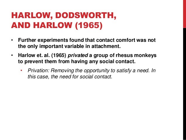 Psychology Harlow S Experiments On Attachment In Monkeys By Janice