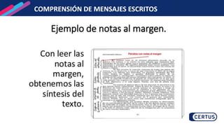 COMPRENSIÓN DE MENSAJES ESCRITOS
 