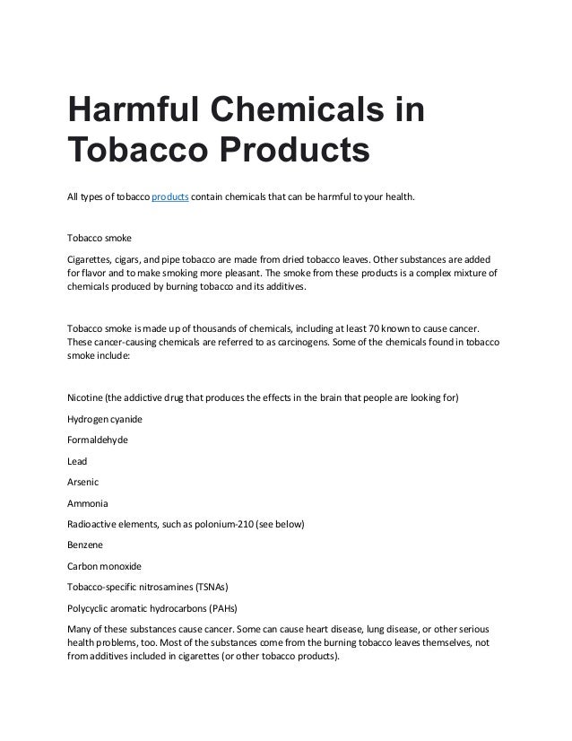 Harmful Chemicals In Tobacco Products pdf harmful-chemicals-in-tobacco-products-pdf