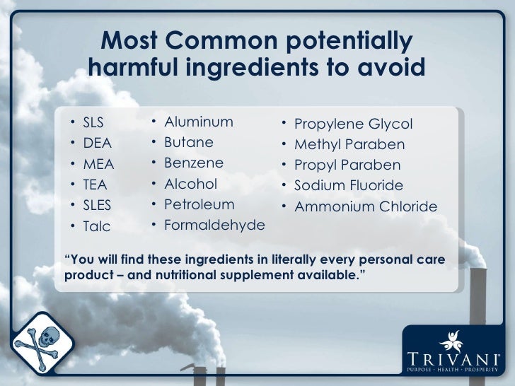Trivani Warns about Harmful ingredients