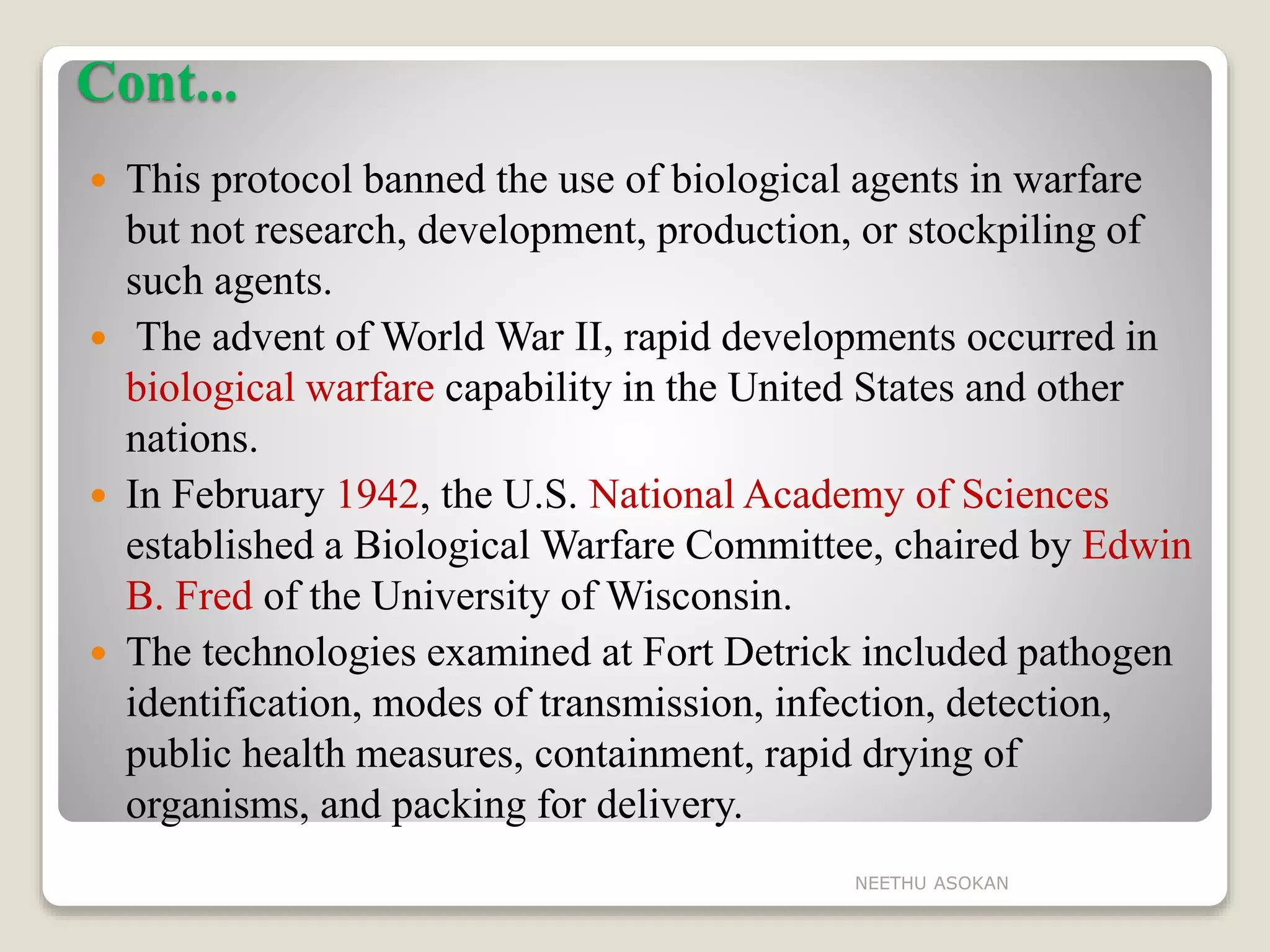 Biological warfare | PPTX