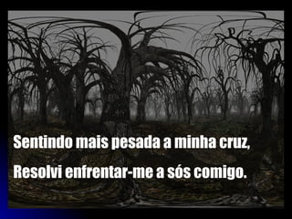 Sentindo mais pesada a minha cruz, Resolvi enfrentar-me a sós comigo. 