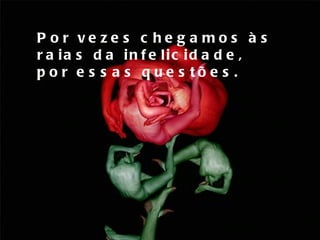 Por vezes chegamos às raias da infelicidade, por essas questões. 