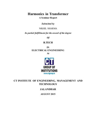 Harmonics In Transformer pdf | DOCX