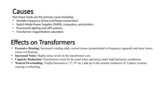 Harmonics in three phase Transformers and its causes | PPTX