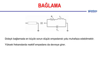 BAĞLAMA Dolaylı bağlamada en büyük sorun düşük empedanslı yolu muhafaza edebilmektir.  Yüksek frekanslarda reaktif empedans da devreye girer.  