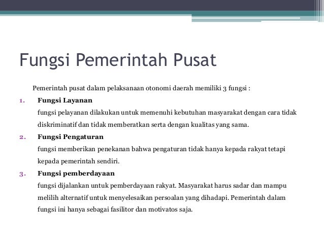 Harmonisasi Pemerintah Pusat Dan Daerah