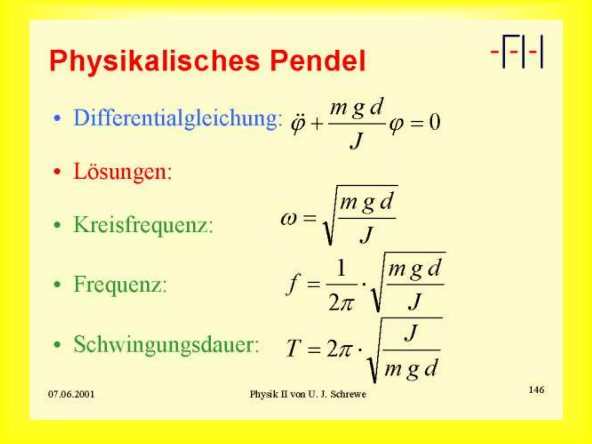 Physicalisches Pendel
 