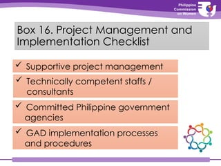 Harmonized GAD Guidelines for Project Development, Implementation ...