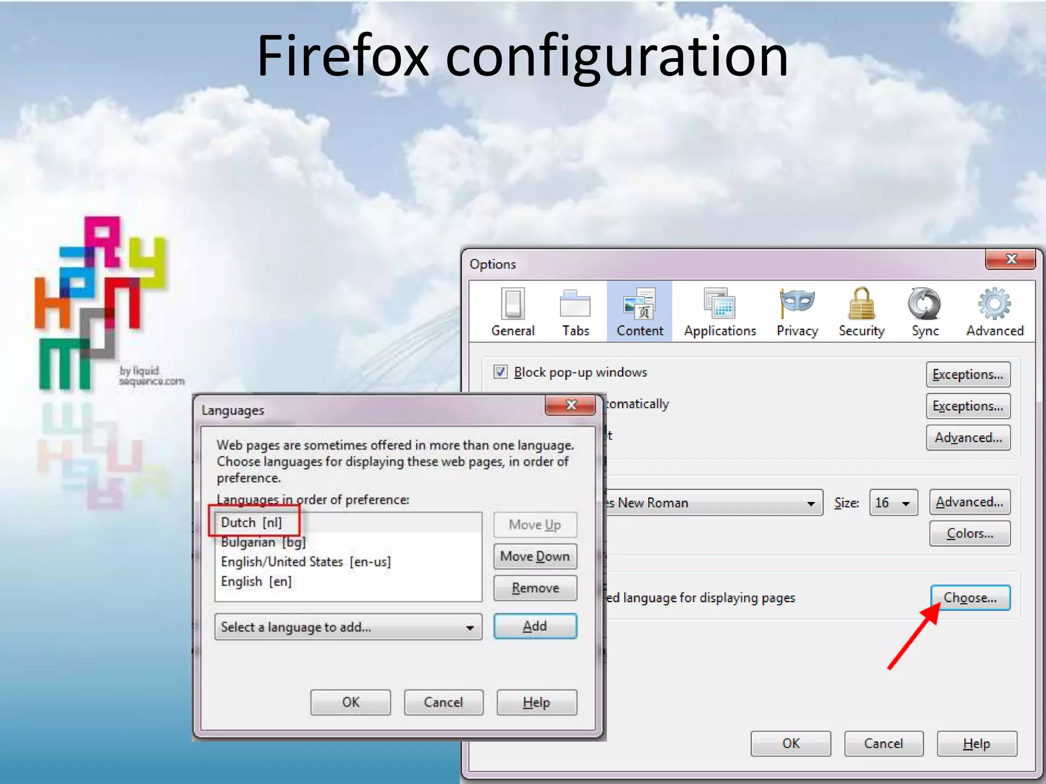 Firefox configuration
 