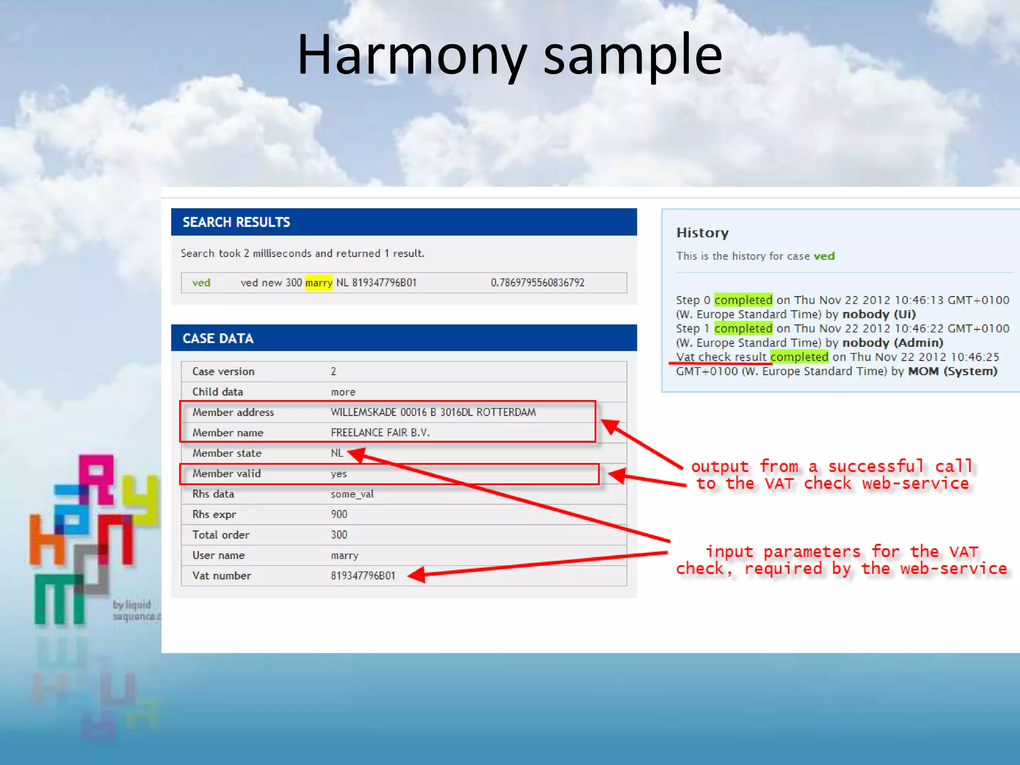 Harmony sample
• Bla bla
 