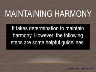 Harmony in the workplace | PPT