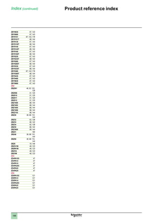 1
2
3
4
5
6
7
8
9
10
188
Product reference index
Index (continued)
ZBY8630 67, 143
ZBY8660 67, 143
ZBY9101 67, 143, 178
ZBY9101T 68, 144
ZBY9130 67, 143
ZBY9130T 68, 144
ZBY9140 67, 143
ZBY9140T 68, 144
ZBY9160 67, 143
ZBY9160T 68, 144
ZBY9230 67, 143
ZBY9230T 68, 144
ZBY9260 67, 143
ZBY9260T 68, 144
ZBY9330 67, 143
ZBY9330T 68, 144
ZBY9360 67, 143, 178
ZBY9360T 68, 144
ZBY9430 67, 143
ZBY9460 67, 143
ZBY9630 67, 143
ZBY9660 67, 143
ZBZ
ZBZ001 48, 52, 122,
126
ZBZ006 51, 125
ZBZ010 51, 125
ZBZ011 51, 125
ZBZ012 51, 125
ZBZ1600 68, 144
ZBZ1602 68, 144
ZBZ1604 68, 144
ZBZ1606 68, 144
ZBZ2102 68, 144
ZBZ28 36, 68, 110,
144
ZBZ32 62, 138
ZBZ33 66, 142
ZBZ34 62, 138
ZBZ35 66, 142
ZBZ3605 68, 144
ZBZ41 160
ZBZ48 36, 68, 110,
144
ZBZ58 36, 68, 110,
144
ZBZ8 70, 146
ZBZG156 49, 123
ZBZM156 49, 123
ZBZVG 49, 123
ZBZVM 49, 123
ZD4
ZD4PA103 47
ZD4PA12 47
ZD4PA14 47
ZD4PA203 47
ZD4PA22 47
ZD4PA24 47
ZD5
ZD5PA103 121
ZD5PA12 121
ZD5PA14 121
ZD5PA203 121
ZD5PA22 121
ZD5PA24 121
 