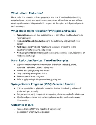 Comprehensive Harm Reduction Strategies and Substance Use in Canada | DOCX