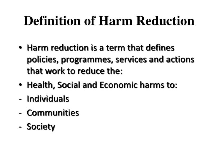 Harm reduction for slide share 2