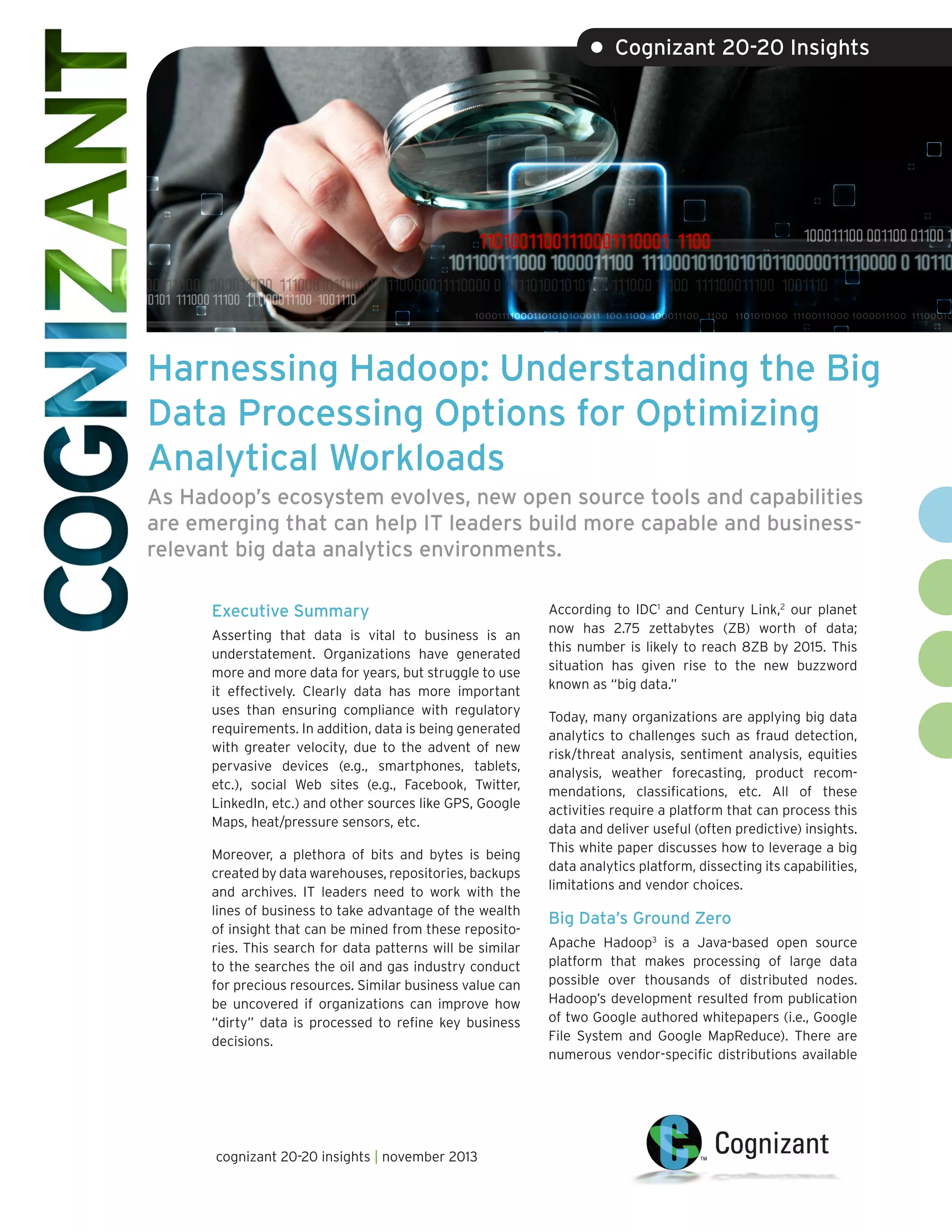Harnessing Hadoop and Big Data to Reduce Execution Times | PDF