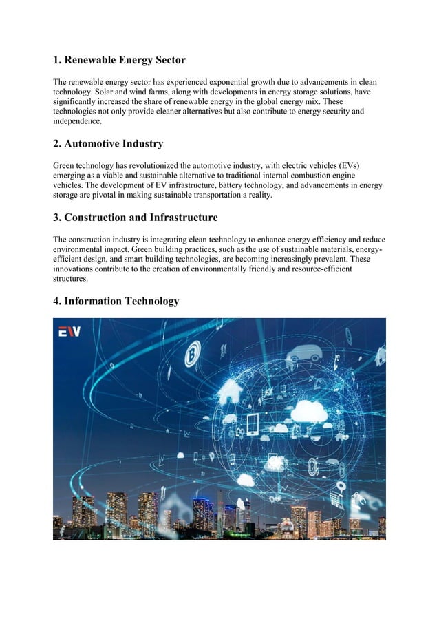 Role Of Green Technology In Sustainable Development