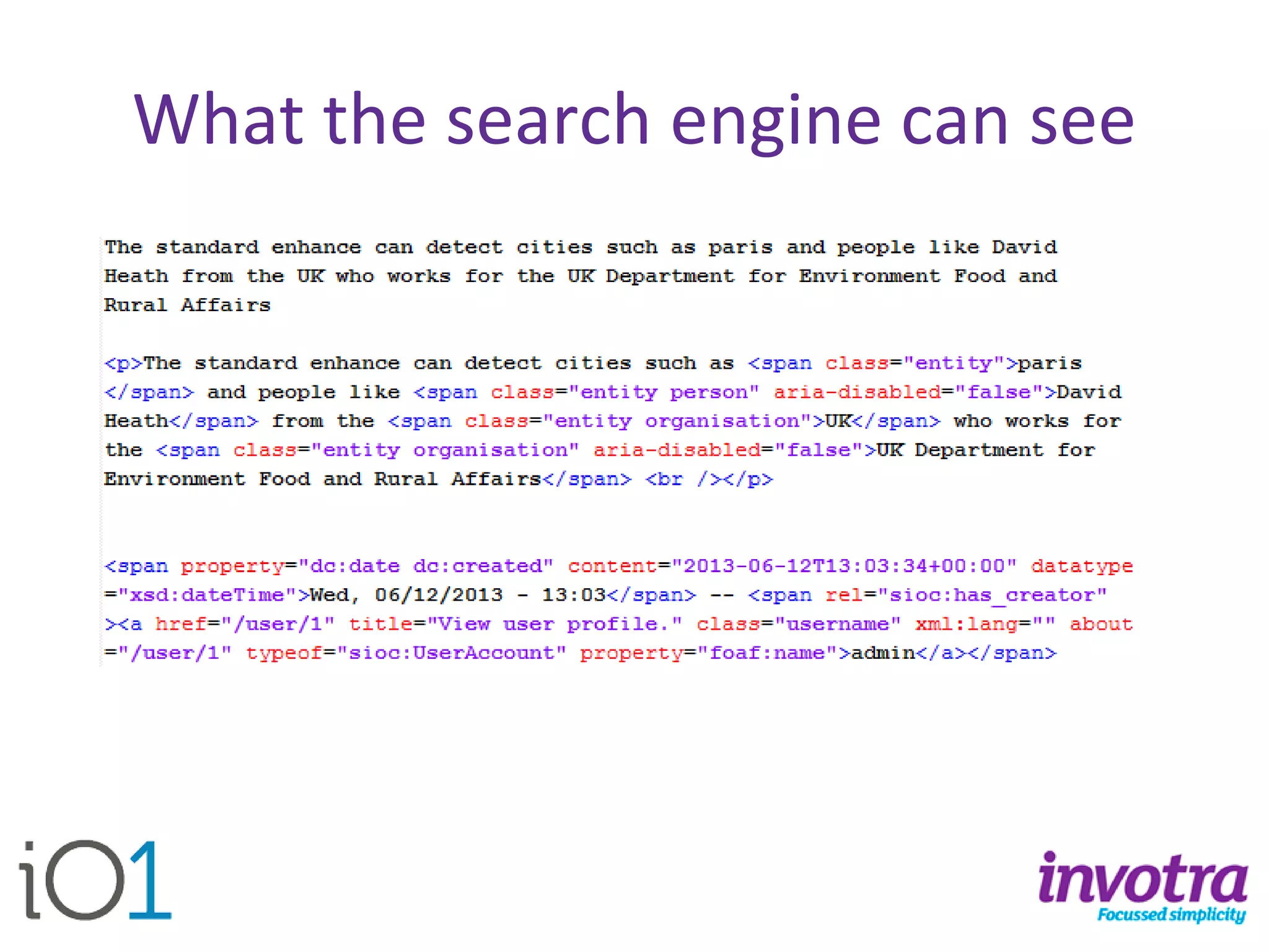 What the search engine can see  