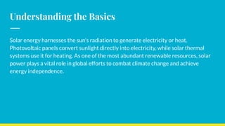 Harnessing Solar Energy for a Sustainable Future | PDF