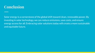 Harnessing Solar Energy for a Sustainable Future | PDF