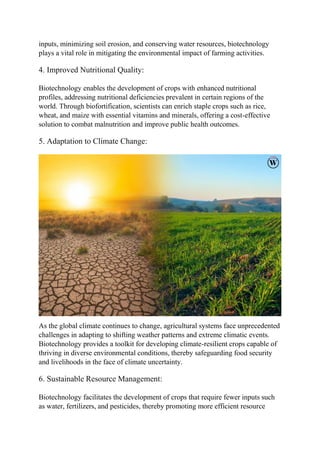 The Importance of Biotechnology in Agriculture | CIO Women Magazine | PDF