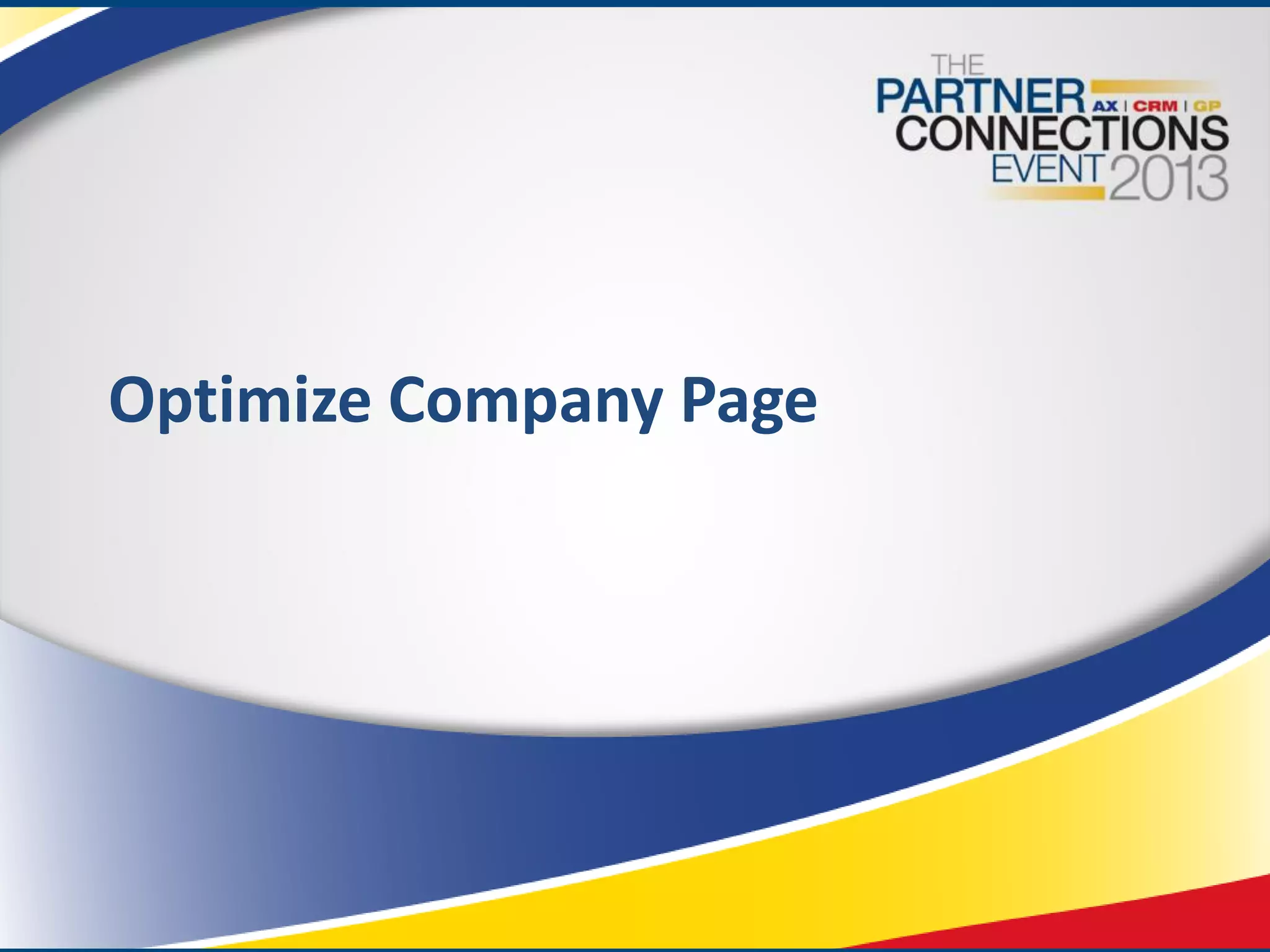 Optimize Company Page

 