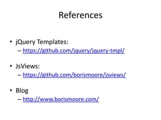Harness jQuery Templates and Data Link