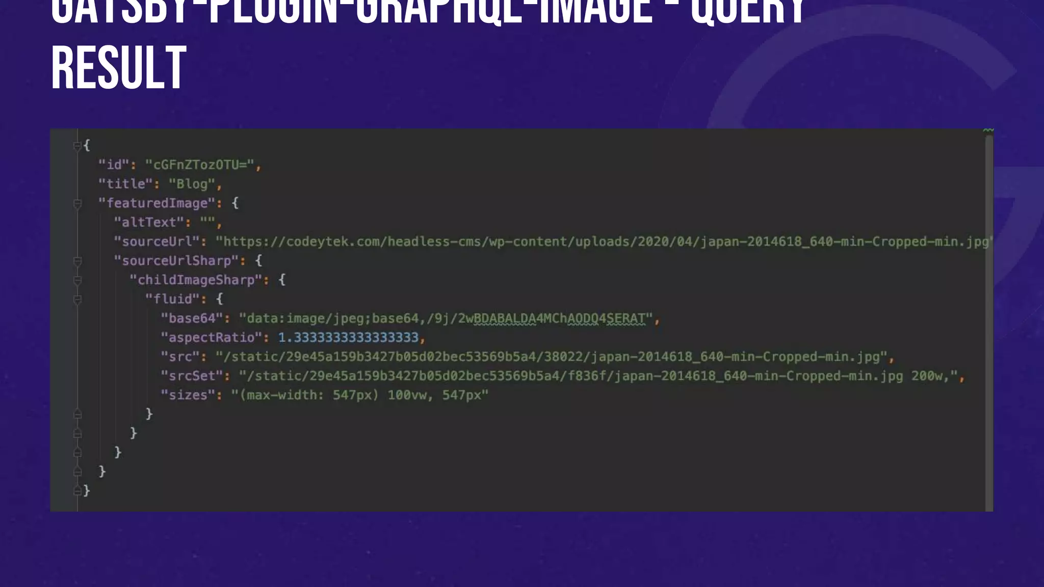 Gatsby-plugin-graphql-image - query
result
 