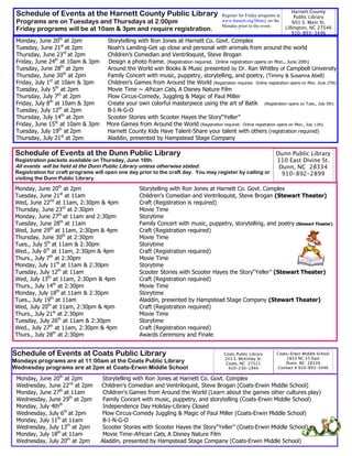 Summer Reading Program Schedule at Libraries Near You | PDF
