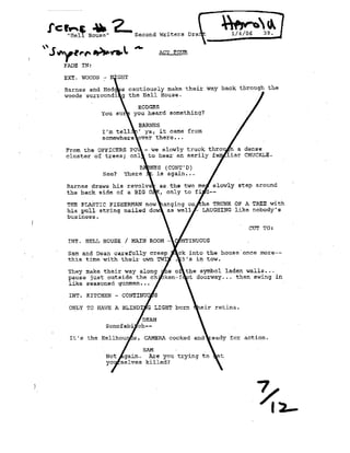 Supernatural 1.17 Hell House Casting Sides for Harry Spengler  