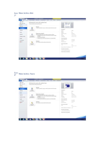 Lecc
5ª
Menú Archivo-Abrir
Lecc
6ª
Menú Archivo- Nuevo
 