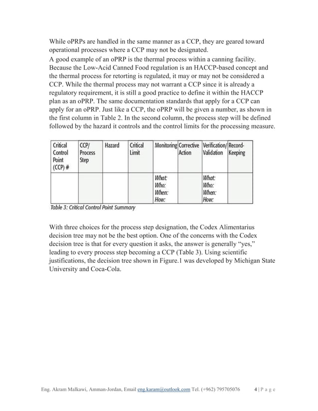 HAZARD ANALYSIS RISKBASED PREVENTIVE CONTROL [HARPC] & TRADITIONAL HACCP