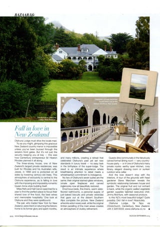 Harpers Bazaar September 2009 - Otahuna Luxury Lodge New Zealand 