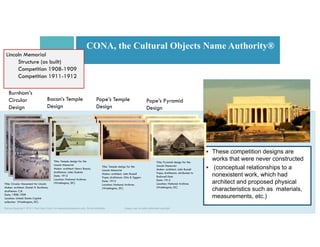CONA, the Cultural Objects Name Authority® 
Relationships in CONA 
• CONA could virtually reconstruct 
disassembled works ...