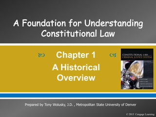  
© 2015 Cengage Learning
Prepared by Tony Wolusky, J.D. , Metropolitan State University of Denver
Chapter 1
A Historical
Overview
 