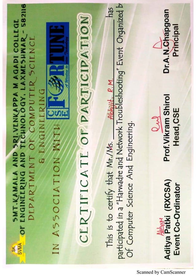 Hardware and Networking certificate