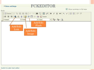 FCKEDITOR Add/Edit Link Add/Edit Image Add/Edit Flash 