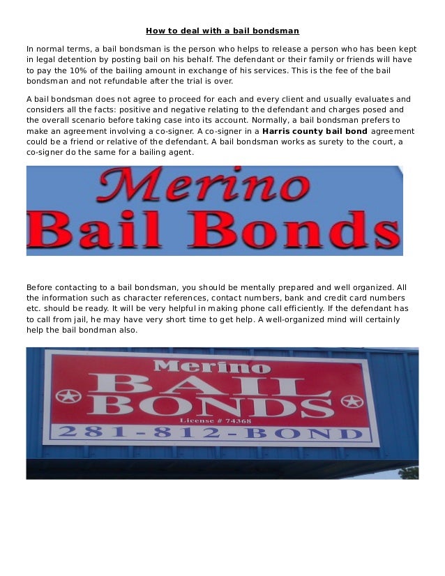 How to deal with a bail bondsman