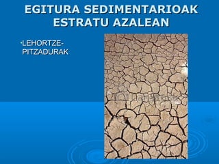 EGITURA SEDIMENTARIOAKEGITURA SEDIMENTARIOAK
ESTRATU AZALEANESTRATU AZALEAN
•LEHORTZE-LEHORTZE-
PITZADURAKPITZADURAK
 