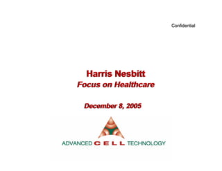 ConfidentialConfidential
Harris Nesbitt
Focus on Healthcare
Harris Nesbitt
Focus on Healthcare
December 8, 2005December 8, 2005
 