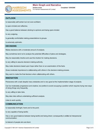 Harrison Assessments Sample Report Main Graph