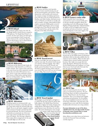 104
                                                                                                              2
                                                                                                                  LIFESTYLE




Harrods Magazine • harrods.com
                                                                        4
                                                                                                          3
                                                                                                          5



7
                                                                                                          9
                                                                                                              8



                                 Burgh Island Getty Images; Sphinx Corbis; aeroplane iStockphoto
                                                                                                   6 10
 