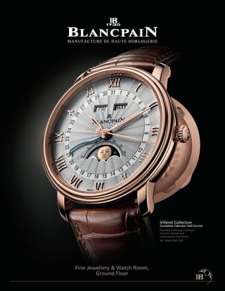 Villeret Collection
                               Complete Calendar Half-Hunter
                               Patented under-lugs correctors
                               Secured calendar and
                               moon-phases mechanism
                               Ref. 6664-3642-55B




Fine Jewellery & Watch Room,
        Ground Floor
 