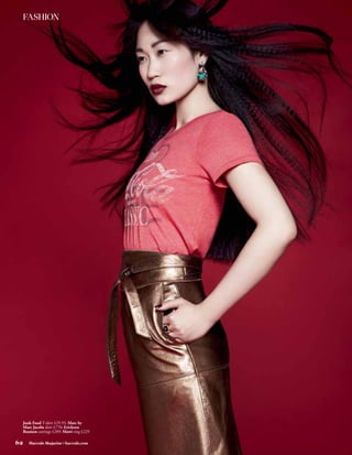 FASHION




 Junk Food T-shirt £29.95; Marc by
 Marc Jacobs skirt £770; Erickson
 Beamon earrings £289; Mawi ring £229

62   Harrods Magazine • harrods.com
 