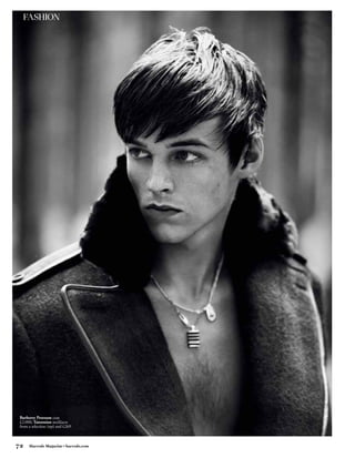 FASHION




 Burberry Prorsum coat
 £2,000; Tateossian necklaces
 from a selection (top) and £269



72    Harrods Magazine • harrods.com
 