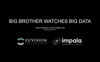 BIG BROTHER WATCHES BIG DATA
        Harro Stokman, Dutch Health Hub
                 November 23, 2011




                                          1
 